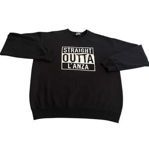 Jerzees Sweater Men‎ Medium Black Crew Neck Pullover Sweatshirt Workout Jumper